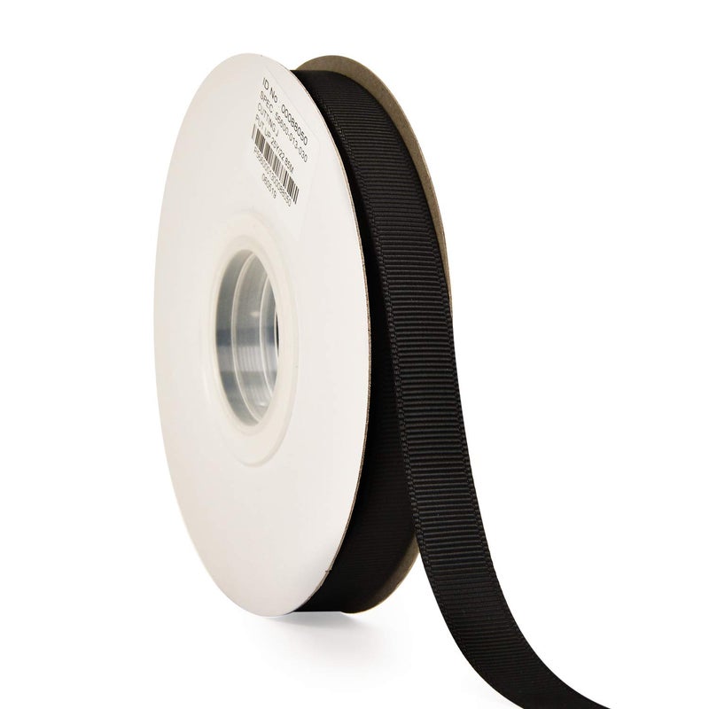 YAMA 1/2 inch Solid Grosgrain Ribbon Roll - 25 Yards for Gift Wrapping Ribbons, Black - Image 2